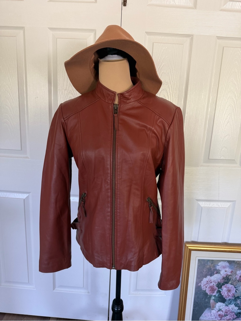 Cognac Brown Leather Jacket